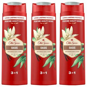 Old Spice Oasis 3in1 férfi Sampon és Tusfürdő 3x400ml kép
