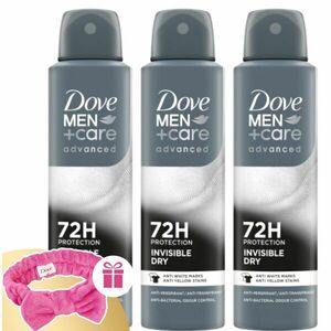 Dove Férfi Dezodor Invisible Dry 3x150ml + Ajándék Hajpánt kép