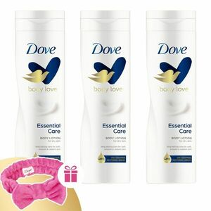 Dove Essential Care Testápoló 3x250ml + Ajándék Hajpánt kép