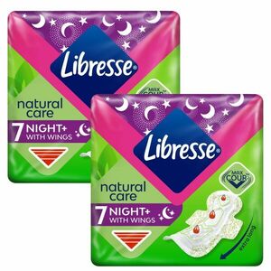 Libresse Natural Care Night+ szárnyas éjszakai egészségügyi Betét 2x7db kép