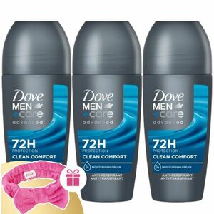 Dove Men+Care Clean Comfort Izzadásgátló 3x50ml + Ajándék Hajpánt kép