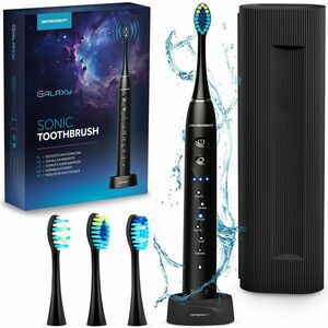 Berdsen Galaxy Szónikus Fogkefe, 800mAh, 6 mód, 3 fej - Fekete kép