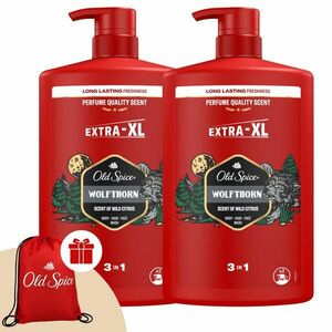 Old Spice Wolfthorn 3in1 férfi Sampon és Tusfürdő 2x1000ml + Aján... kép
