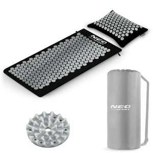 NeoSport Akupresszúrás matrac párnával és tárolózsákkal - Fekete, Ezüst kép