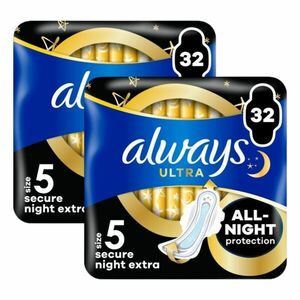 Always Ultra Secure Night Extra szárnyas Egészségügyi Betét 2x32db kép