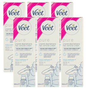 Veet Pure Szőrtelenítő krém érzékeny bőrre 6x100ml kép