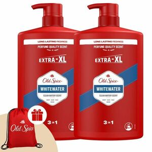 Old Spice Whitewater 3in1 férfi Sampon és Tusfürdő 2x1000ml + Ajá... kép