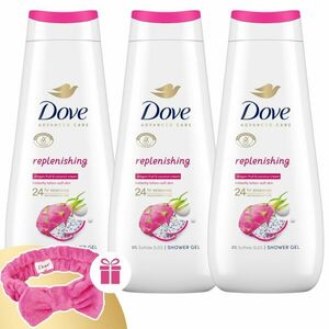 Dove Advanced Care Krémtusfürdő Replenishing 3x400ml + Ajándék Hajpánt kép