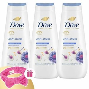 Dove Advanced Care Anti-Stress Krémtusfürdő 3x400ml + Ajándék Hajpánt kép