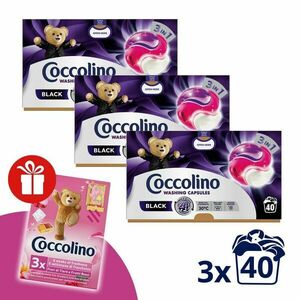 Coccolino Black 3in1 Mosókapszula 3x40 mosás + Ajándék Coccolino... kép