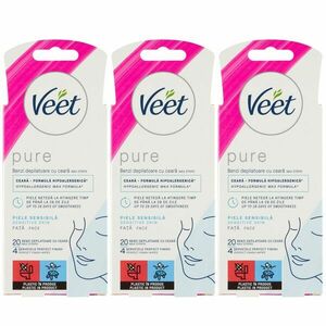 Veet Pure Hideggyanta szalagok arcra érzékeny bőrre 3x20db kép