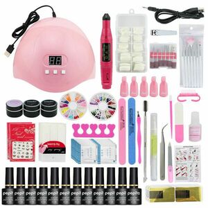 Pepita Gél lakk szett 13db gél lakkal, körömszárító lámpával, kör... kép