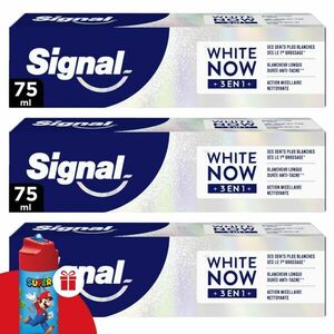 Signal White Now 3in1 Original Fogkrém 3x75ml + Ajándék Kulacs kép