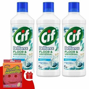 Cif Brillance folyékony Tisztítószer Ocean 3x1, 1L + Ajándék Scrub... kép