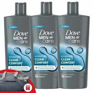Dove Men+Care férfi Tusfürdő Hydrating Clean Comfort 3x700ml + Aj... kép