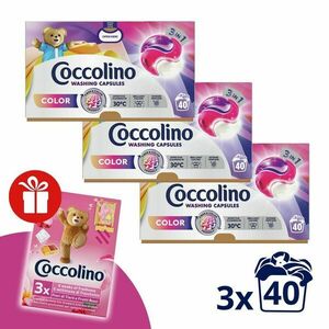 Coccolino Color 3in1 Mosókapszula 3x40 mosás + Ajándék Coccolino... kép