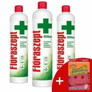 Flóraszept Fertőtlenítő 3x1L + Ajándék Scrub Mommy Szivacs kép