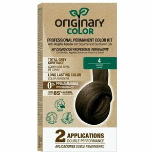 Professzionális hajszínező készlet keratinnal és növényi olajokkal - KÜLÖNBÖZŐ ÁRNYALATOK - Originary Color Színn (Farba): Gesztenye 4 kép