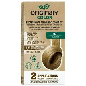 Professzionális hajszínező készlet keratinnal és növényi olajokkal - KÜLÖNBÖZŐ ÁRNYALATOK - Originary Color Színn (Farba): Nagyon világos szőke 9/0 kép