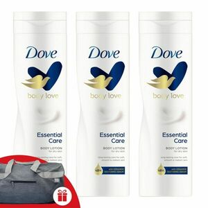 Dove Essential Care Testápoló 3x250ml + Ajándék Dove Sporttáska kép
