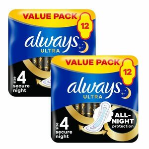Always Ultra Secure Night szárnyas egészségügyi Betét 2x12db kép