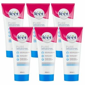 Veet Pure Szőrtelenítő krém érzékeny bőrre 6x200ml kép