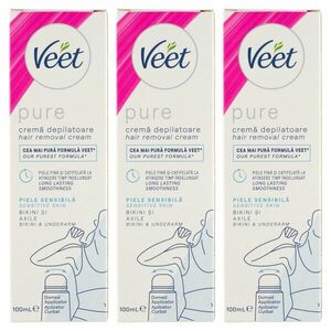 Veet Pure Szőrtelenítő krém érzékeny bőrre 3x100ml kép