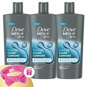 Dove Men+Care férfi Tusfürdő Hydrating Clean Comfort 3x700ml + Aj... kép