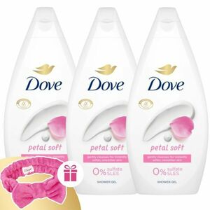 Dove Petal Soft Krémtusfürdő 3x450ml + Ajándék Hajpánt kép