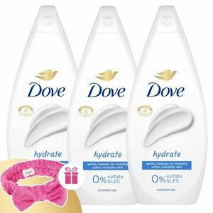 Dove Hydrate Krémtusfürdő 3x720ml + Ajándék Hajpánt kép