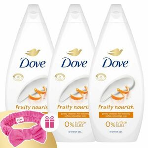 Dove Fruity Nourish Krémtusfürdő 3x720ml + Ajándék Hajpánt kép