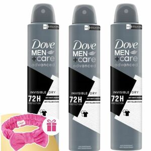 Dove Men+Care Advanced férfi Dezodor Invisible Dry 3x200ml + Aján... kép
