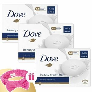 Dove Beauty Cream Bar Krémszappan Original 12x90g + Ajándék Hajpánt kép