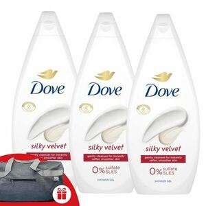 Dove Silky Velvet Krémtusfürdő 3x450ml + Ajándék Dove Sporttáska kép