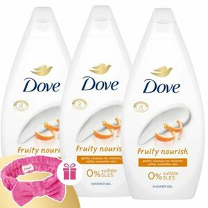Dove Fruity Nourish Krémtusfürdő 3x450ml + Ajándék Hajpánt kép