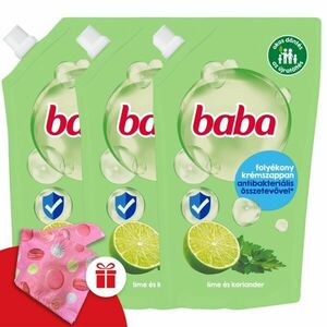 Baba antibakteriális Folyékony Szappan Utántöltő Lime 3x500ml + A... kép