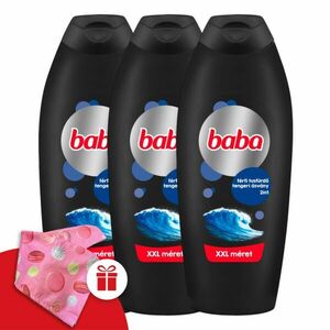 Baba férfi Tusfürdő Tengeri ásvány 3x750ml + Ajándék Baba Hajturbán kép