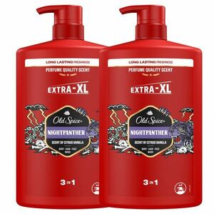 Old Spice Night Panther 3in1 férfi Sampon és Tusfürdő 2x1000ml kép