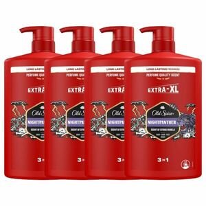 Old Spice Night Panther 3in1 férfi Sampon és Tusfürdő 4x1000ml kép