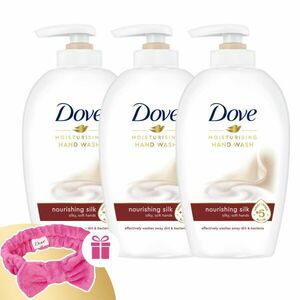 Dove Folyékony Szappan Silk 3x250ml + Ajándék Hajpánt kép