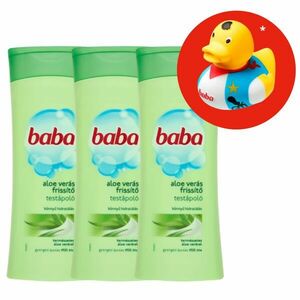 Baba frissítő Testápoló Aloe Vera 3x400ml + Ajándék Gumikacsa kép