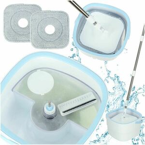 Téglalap alakú lapos mop forgó tiszta piszkos víz csavargató kép