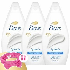 Dove Hydrate Krémtusfürdő 3x450ml + Ajándék Hajpánt kép