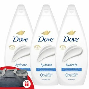 Dove Hydrate Krémtusfürdő 3x720ml + Ajándék Dove Sporttáska kép