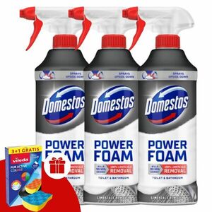 Domestos Power Foam WC és Fürdőszoba Tisztító Spray 3x435ml + Ajá... kép