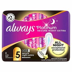 Always Platinum Secure Night Extra egészségügyi Betét 8db kép