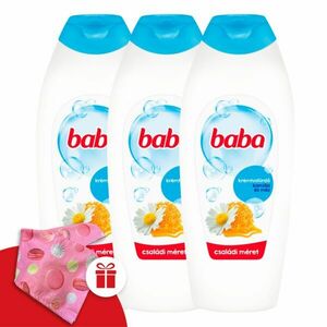 Baba Tusfürdő Kamilla és Méz 3x750ml + Ajándék Baba Hajturbán kép
