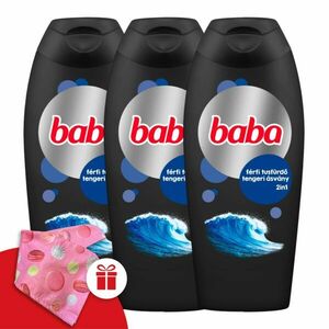 Baba Férfi Tusfürdő Tengeri Ásvány 3x400ml + Ajándék Baba Hajturbán kép