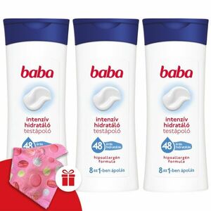 Baba Testápoló Intenzív 3x400ml + Ajándék Baba Hajturbán kép
