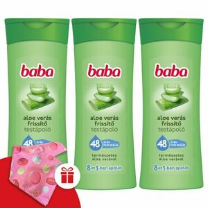 Baba frissítő Testápoló Aloe Vera 3x400ml + Ajándék Baba Hajturbán kép